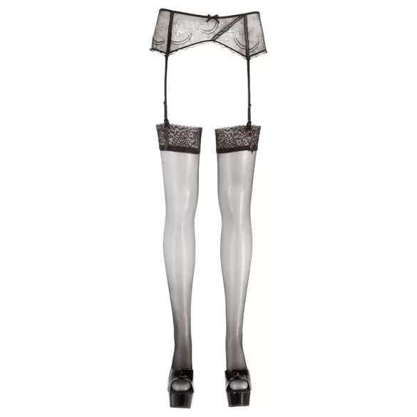 Cottelli - καλσόν με δαντέλα - μαύρο - 5/XXL