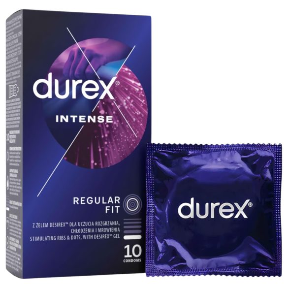 Durex Intense - ραβδωτά και με κουκίδες προφυλακτικά (10 τεμ.)