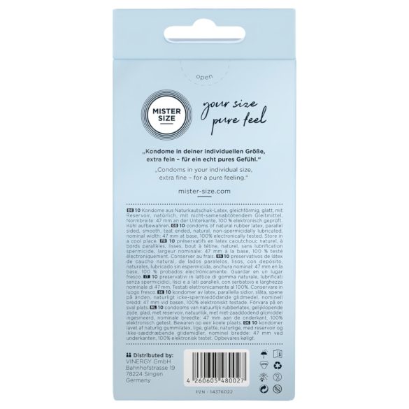 Mister Size - λεπτό προφυλακτικό - 47mm - 10 τεμάχια