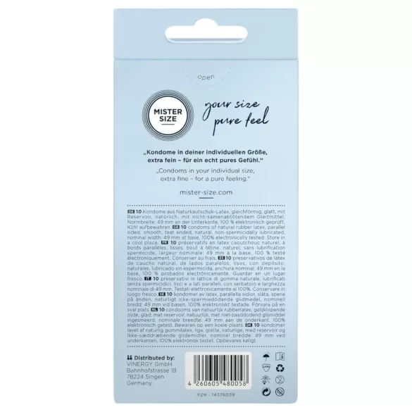 Mister Size - λεπτό προφυλακτικό - 49mm - συσκευασία 10 τεμαχίων