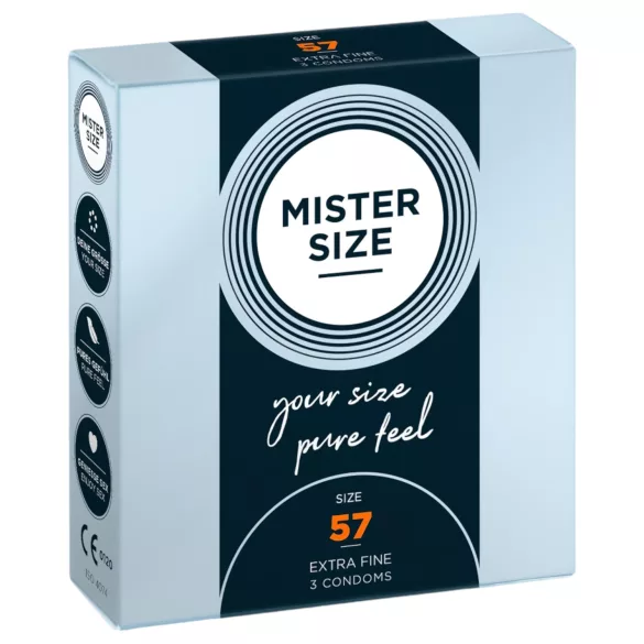 Mister Size - λεπτά προφυλακτικά - 57mm - 3 τεμ