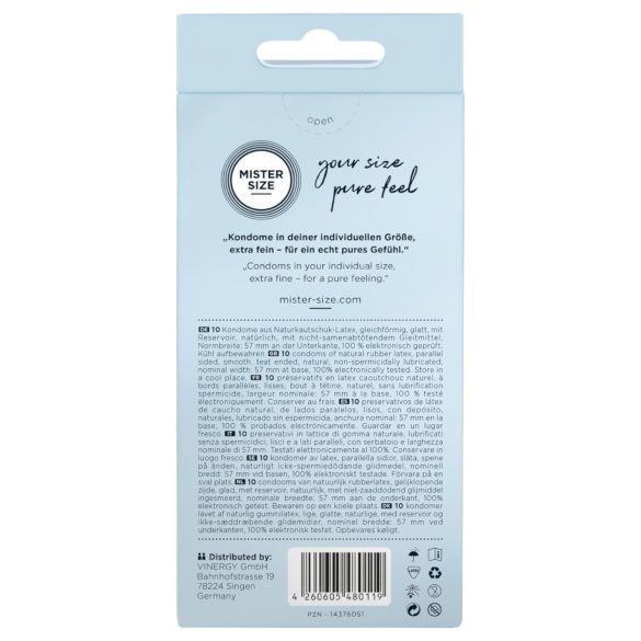 Mister Size - λεπτό προφυλακτικό - 57mm - συσκευασία 10 τεμαχίων