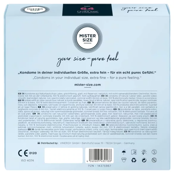 Mister Size - προφυλακτικό λεπτό - 64mm - 36 τεμάχια