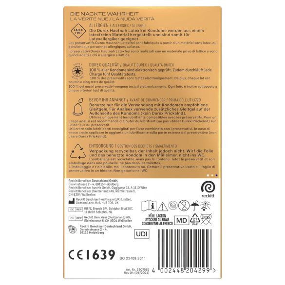 Durex Hautnah - προφυλακτικά χωρίς λάτεξ - 10 τεμάχια