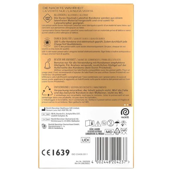 Durex Hautnah - προφυλακτικό χωρίς λάτεξ - 16 τεμάχια