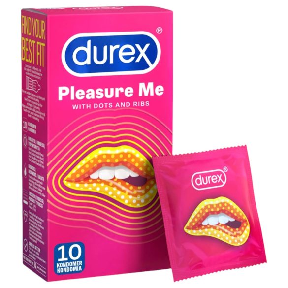 Ντουρέξ Pleasure Me - προφυλακτικά με ραβδώσεις και κουκκίδες (10 τεμ.)