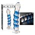 Icicles Νο. 5 - Σπειροειδής γυάλινος δονητής (διάφανο-μπλε)