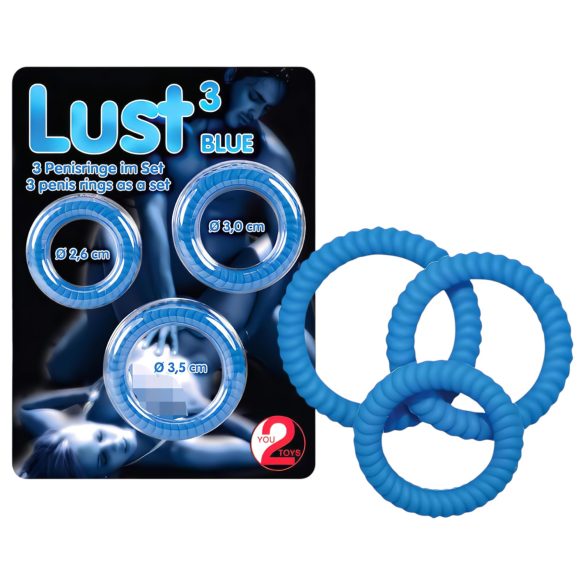 You2Toys - Lust Δαχτυλίδι Πέους Τρίο - Μπλε