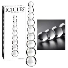   Icicles No. 2 - γυάλινο δονητής με σφαιρίδια - διάφανο