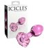 Icicles Νο. 48 - γυάλινος λουλουδάτος πρωκτικός κώνος (ροζ)
