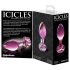 Icicles Νο. 48 - γυάλινος λουλουδάτος πρωκτικός κώνος (ροζ)