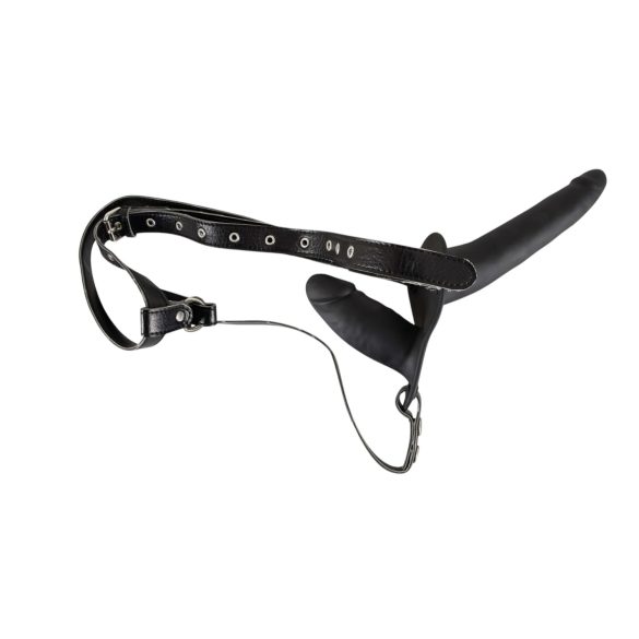 You2Toys - στραπόν με διπλό ομοίωμα πέους - σιλικόνη - μαύρο