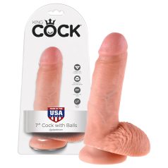   King Cock - ρεαλιστικό dildo με όρχεις - 18cm - φυσικό χρώμα