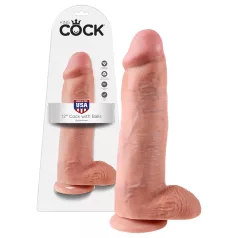   King Cock - ρεαλιστικό μεγάλο dildo με όρχεις 30cm - φυσικό χρώμα