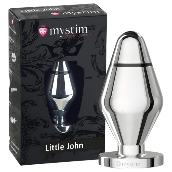 mystim Little John - μικρό ηλεκτροαναισθητικό πρωκτικό βύσμα (ασήμι)