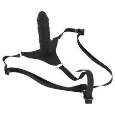   You2Toys - strap-on δονητής σιλικόνης - μαύρο
