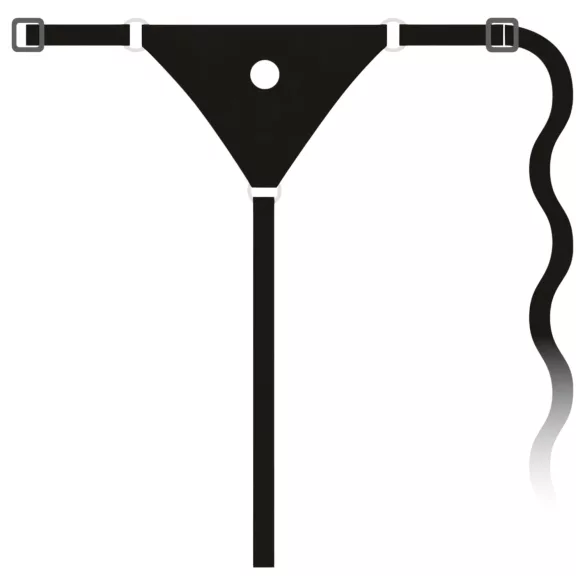 You2Toys - strap-on δονητής σιλικόνης - μαύρο