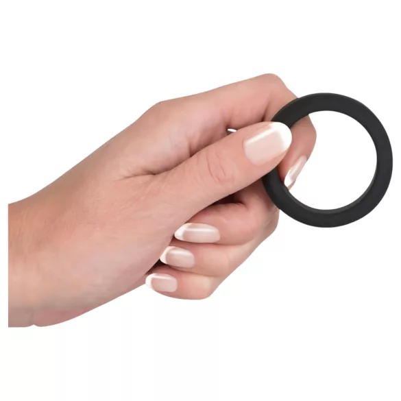Black Velvets - δαχτυλίδι πέους χοντρό - σιλικόνη μαύρο 3,8cm