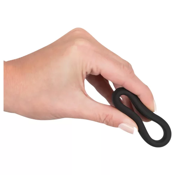 Black Velvets - δαχτυλίδι πέους χοντρό - σιλικόνη μαύρο 3,8cm