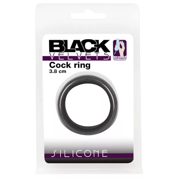 Black Velvets - δαχτυλίδι πέους χοντρό - σιλικόνη μαύρο 3,8cm