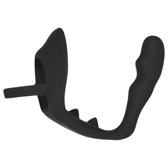 Black Velvets - ανδρικό δονητής πρωκτού με δαχτυλίδι πέους & όρχεων - μαύρο