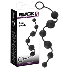   Black Velvets - πρωκτικό διό υπoθέσεως με 6 χάντρες (μαύρο)