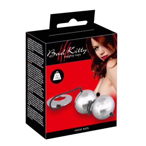 Bad Kitty - μπίλια kegel για γυναίκα - ασημί