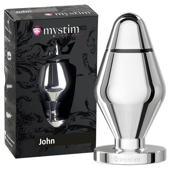 mystim Little John - ηλεκτροδιεγερτικό πρωκτικό βύσμα - ασημένιο (μεγάλο)