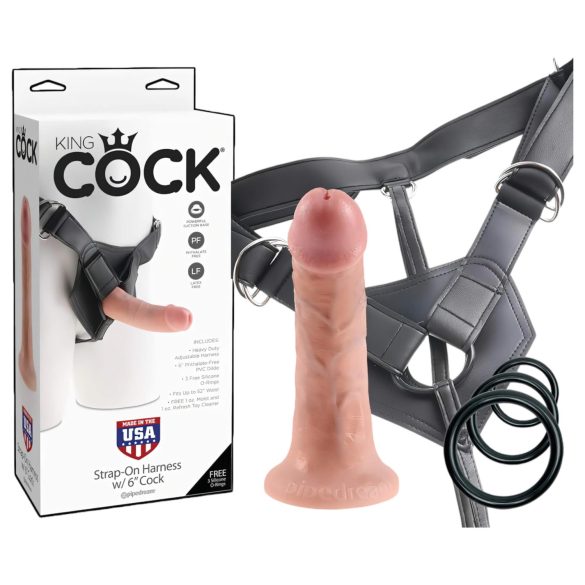 Βασιλικός Δονητής Strap-on 6 - προσδέσιμο dildo - φυσικό