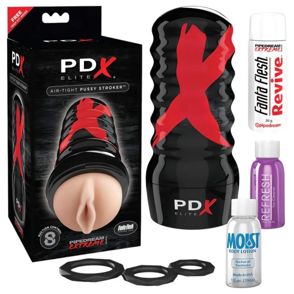 PDX Elite Air-Tight Vagina - Χειροκίνητο Ομοίωμα με Αναρρόφηση (Φυσικό)