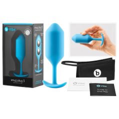   b-vibe - πρωκτική σφήνα με δύο μπάλες - 180g - μπλε