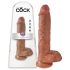 King Cock 10 με όρχεις μεγάλο ομοίωμα (25 εκ) - καφέ