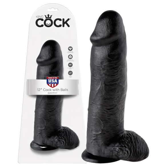 King Cock 12" μεγάλος δονητής (30 εκ.) - μαύρο