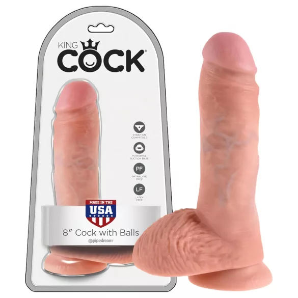 King Cock - δονητής ρεαλιστικός με όρχεις - 20cm - φυσικό χρώμα
