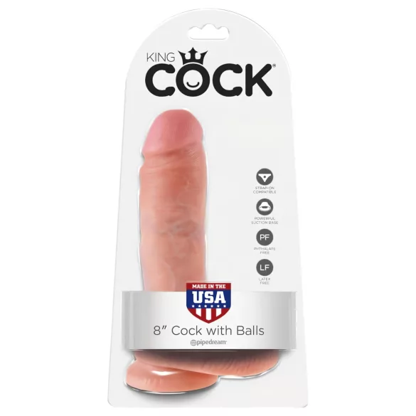 King Cock - δονητής ρεαλιστικός με όρχεις - 20cm - φυσικό χρώμα