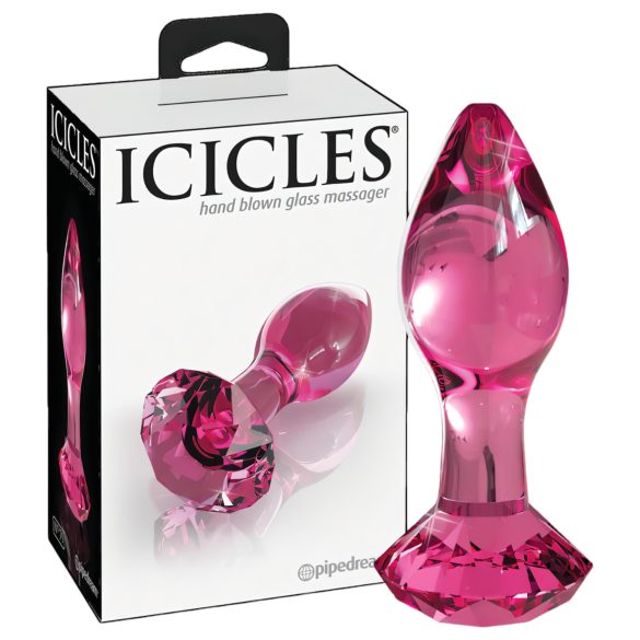 Icicles No. 79 - κωνικό γυάλινο αναλυτικό plug (ροζ)