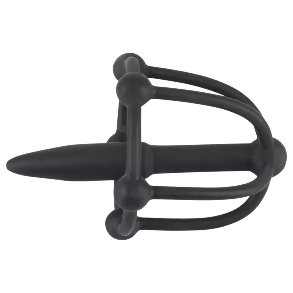 You2Toys - Πέος plug - σιλικονούμενο κλουβί βάλανος με διαστολέα (μαύρο)