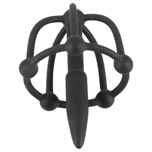 You2Toys - Πέος plug - σιλικονούμενο κλουβί βάλανος με διαστολέα (μαύρο)