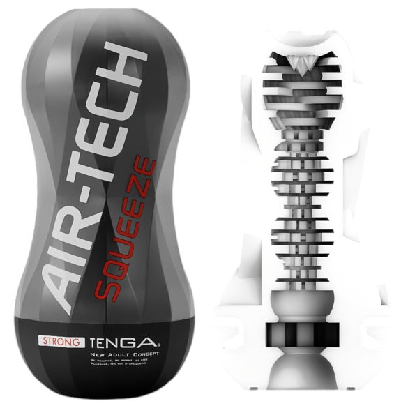 TENGA Air-Tech Squeeze Strong - Ισχυρό μαύρο αυνανιστήρι με αναρρόφηση