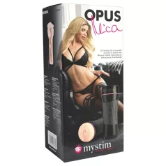   mystim OPUS Mica - ανδρικό masturbator ρεαλιστική υφή - σιλικόνη φυσικό/μαύρο