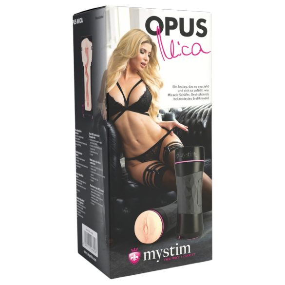 Mystim OPUS Mica - ρεαλιστικός μαύρος-φυσικός onanismoú prosthetís