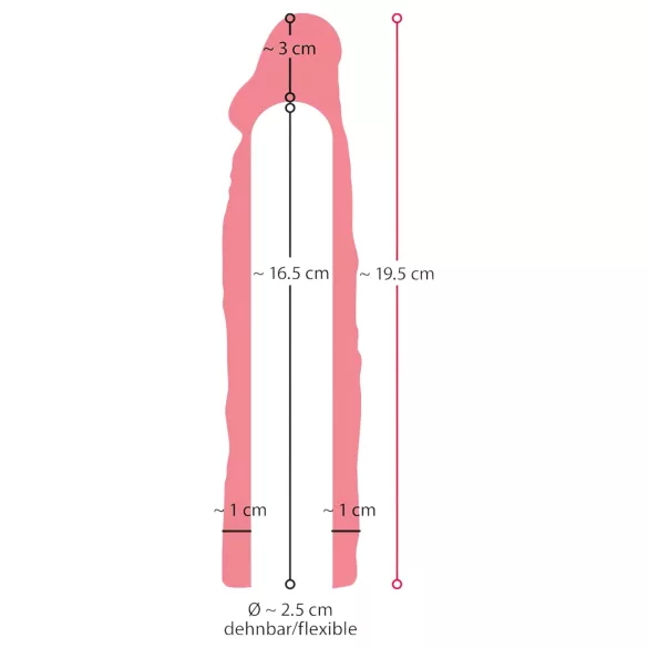 Nature Skin - προέκταση πέους με πάχος - 19,5cm