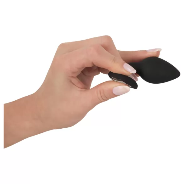 You2Toys - πρωκτική σφήνα - με λευκή πέτρα - μαύρο