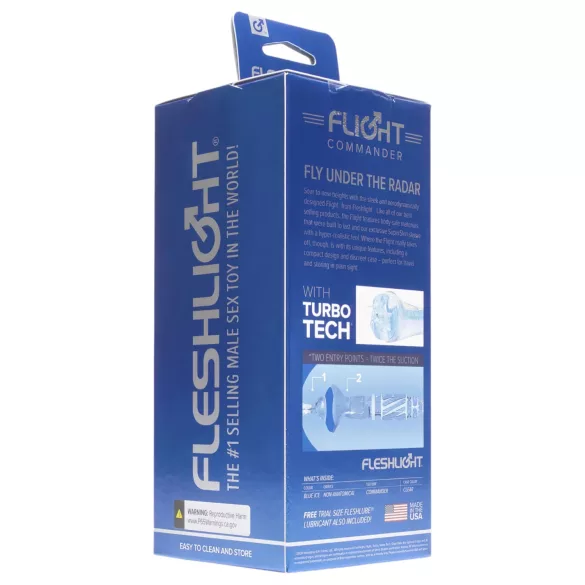Fleshlight Flight Commander - ανδρικό masturbator με αναρρόφηση - μπλε