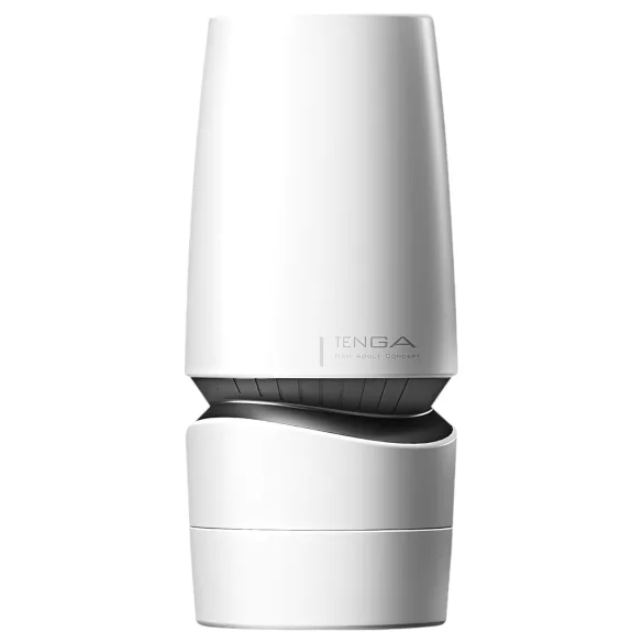 TENGA Aero - ανδρικός στοματικός δονητής με έντονη αναρρόφηση - λευκό/ασημί