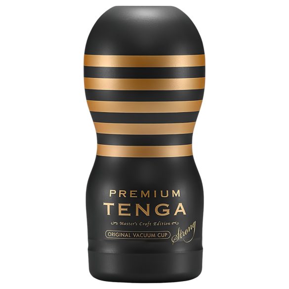 TENGA Premium Strong - Ισχυρός μασέρ μιας χρήσης (μαύρος)