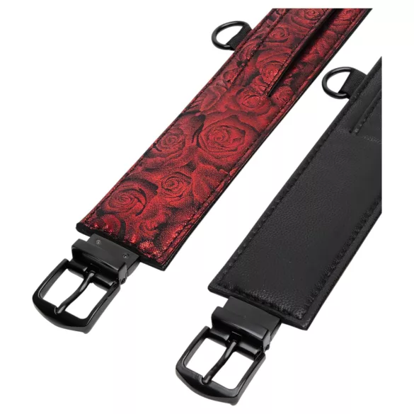 Fifty Shades of Grey - δερμάτινες χειροπέδες ποδιών - μαύρο/κόκκινο