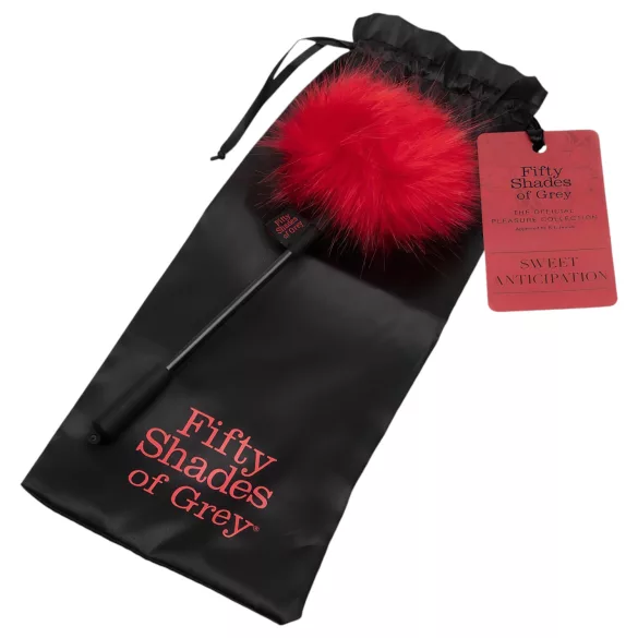 Fifty Shades of Grey - φτερωτό tickler - διπλό χρώμα μαύρο-κόκκινο