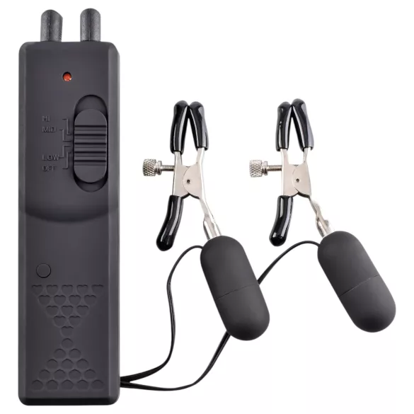 Fetish - δονητικοί σφιγκτήρες θηλής - μαύρο