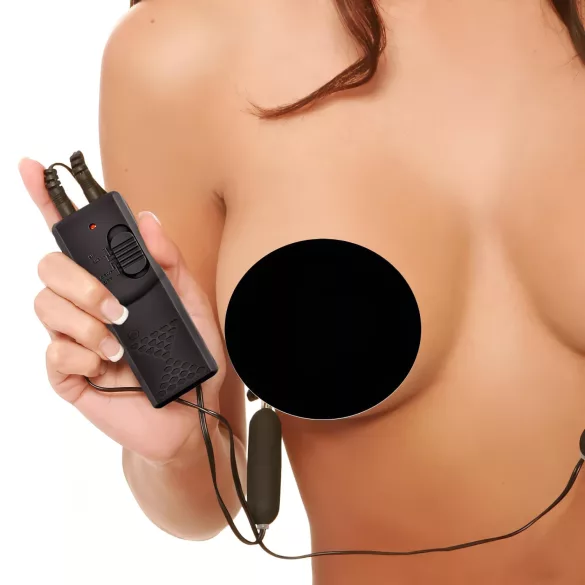 Fetish - δονητικοί σφιγκτήρες θηλής - μαύρο